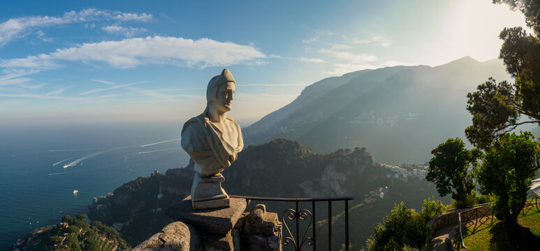View from Terrace of Infinity, Ravello, Amalfi Coast, Salerno, Campania, Italy