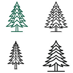 Obraz premium christmas trees set