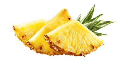 Sliced Pineapple on Transparent Background