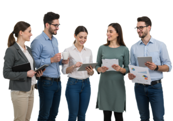 Quick business meeting on a transparent background, PNG 