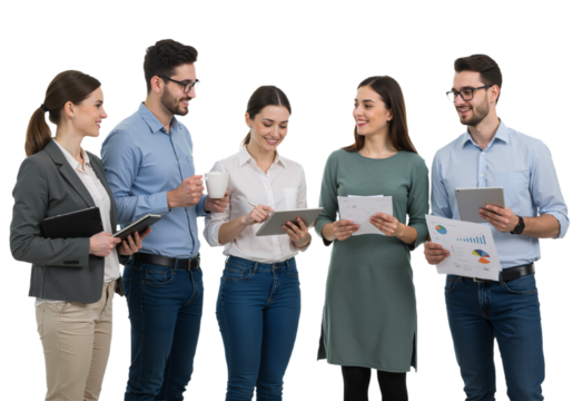 Quick business meeting on a transparent background, PNG