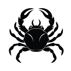 Crab Silhouette Vector – Marine Animal with Raised Claws Icon Design