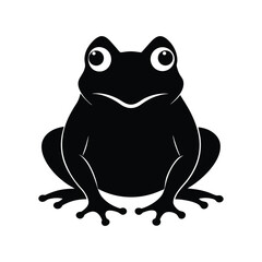 Frog Sitting Silhouette Vector – Amphibian Wildlife Icon Design