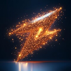 Glowing lightning bolt shaped particle effect