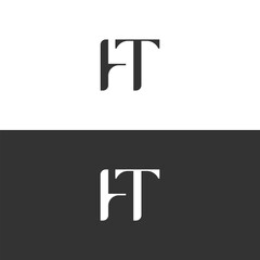 Abstract Monogram Logo Design HT, TH, Minimalist, Modern