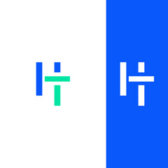 Fototapeta premium Abstract Monogram Logo Design HT, TH, Minimalist, Modern