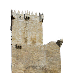 Medieval castle exterior side view isolated photo