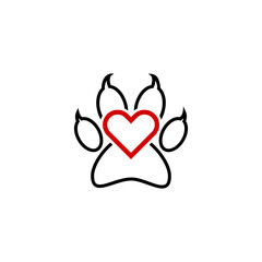 Love Paw logo icon isolated on white background