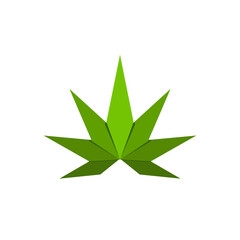 Marijuana abstract logo icon isolated on white background