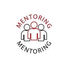 Mentoring flat icon isolated on white background
