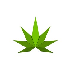 Marijuana abstract logo icon isolated on white background