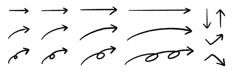 ペンの手書き矢印素材セット