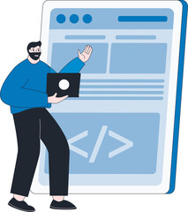Programmer web landing page design application concept