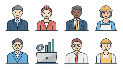 Modern Flat Business People Vector Illustration – Ideal for Web, Apps & Presentations