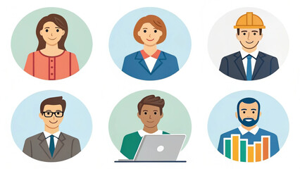 Fototapeta premium Modern Flat Business People Vector Illustration – Ideal for Web, Apps & Presentations