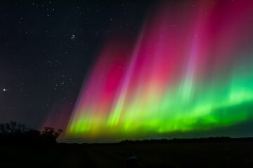 vibrant aurora in night sky