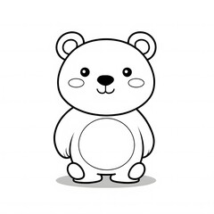 Fototapeta premium teddy bear coloring page for kids