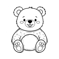 Obraz premium teddy bear coloring page for kids
