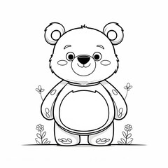 Fototapeta premium teddy bear coloring page for kids
