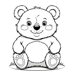 Obraz premium teddy bear coloring page for kids