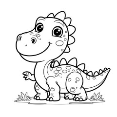 Fototapeta premium dinosaur coloring page for kids