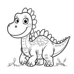 Naklejka premium dinosaur coloring page for kids
