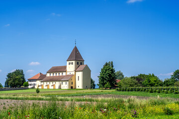 Obraz premium Sankt Georg Kirche, Insel Reichenau, Bodensee, Deutschland 
