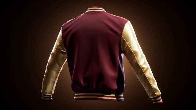 Classic Varsity Jacket Maroon and Gold Baseball Jacket Design, Perfect for Fall and Winter