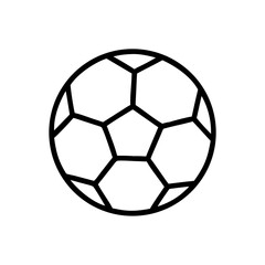 Fototapeta premium Soccer ball outline graphic in minimalist style on white background 