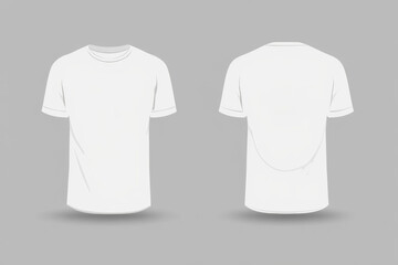 White T-shirt mockup showing front and back views, ideal template for placing your custom logo and text..