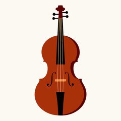 Fototapeta premium A violin is shown in a very stylized way, with a very flat and simple appearance. The image is of a very basic, abstracted version of a violin, with no strings or other details