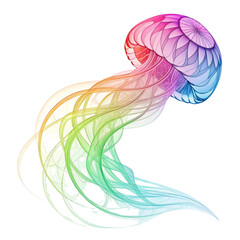 A colorful jellyfish with many colors