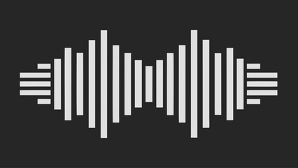 A black and white image of a sound wave. The image is abstract and has a futuristic feel to it. The sound wave is long and continuous, with no discernible pattern or shape