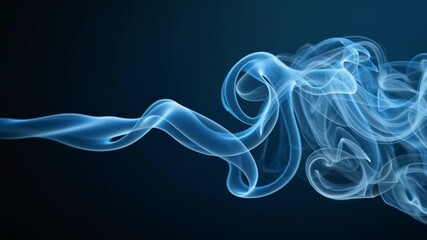 Blue smoke motion on a black background. Smoke floating slowly.