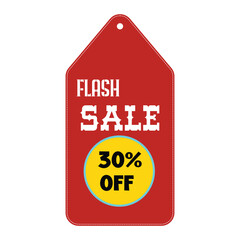 Flash Sale 30% Off Price Tag - Discount & Promotion Sticker