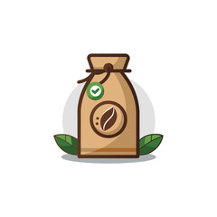 organic coffee bean bag with eco label