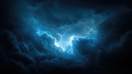 Dramatic storm clouds filled with intense lightning.