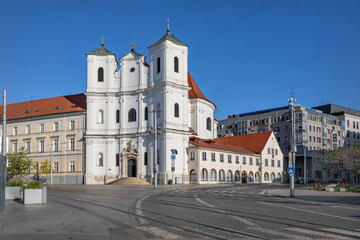 Fototapeta premium Bratislava, Slovakia. View of baroque-style The Trinitarian Church or Trinity Church