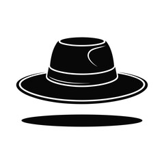 Fototapeta premium Classic fedora hat silhouette isolated on white background