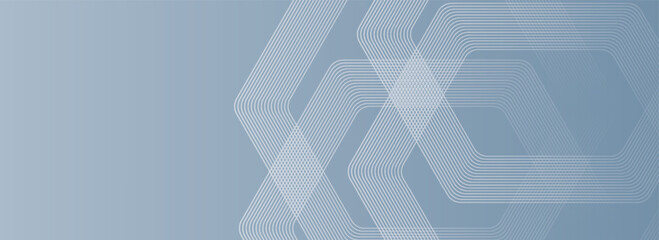 Fototapeta premium Abstract hexagon lines on gray background. Geometric stripe line art design for poster, brochure, cover, website, banner.