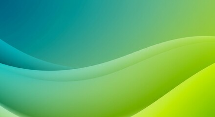 Abstract Wavy Background with Green and Blue Gradient Colors