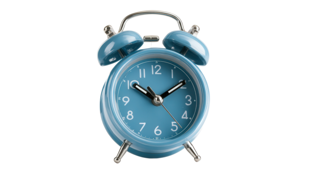 Alarm clock analog style background isolated on a Transparent background, PNG file.