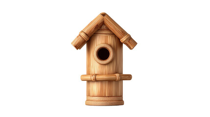Bamboo birdhouse mini design background isolated on a Transparent background, PNG file.