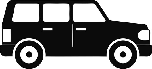 Vehicle Icon Black and White Graphic