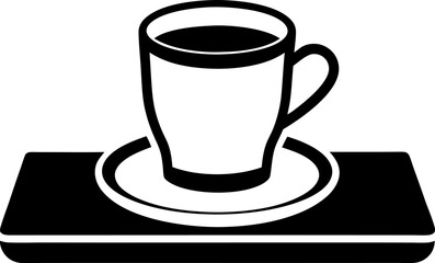 Serving Tray with Coffee Cup Icon