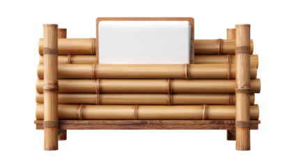 Bamboo document holder file stand background isolated on a Transparent background, PNG file.