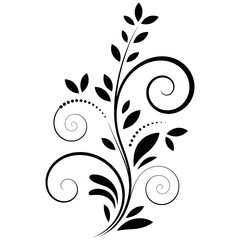 Elegant floral design with swirls and leaf accents
