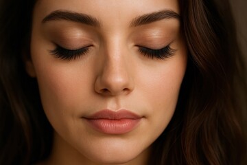 Obraz premium A Study of Hazel Eyebrows and Soft Lips