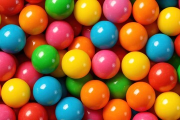 A vibrant array of candy balls in a sea of color