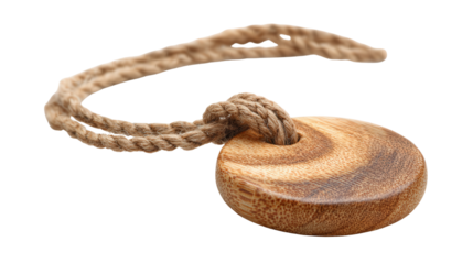 Bamboo necklace pendant natural style background isolated on a Transparent background, PNG file.